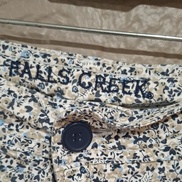 Falls Creek Blue and White Bermudas with Speckled Print - Picture 4 of 7